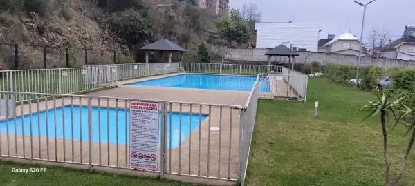 Departamento amoblado de 72 m² en condominio Altos de Villarrica, con vista al volcán